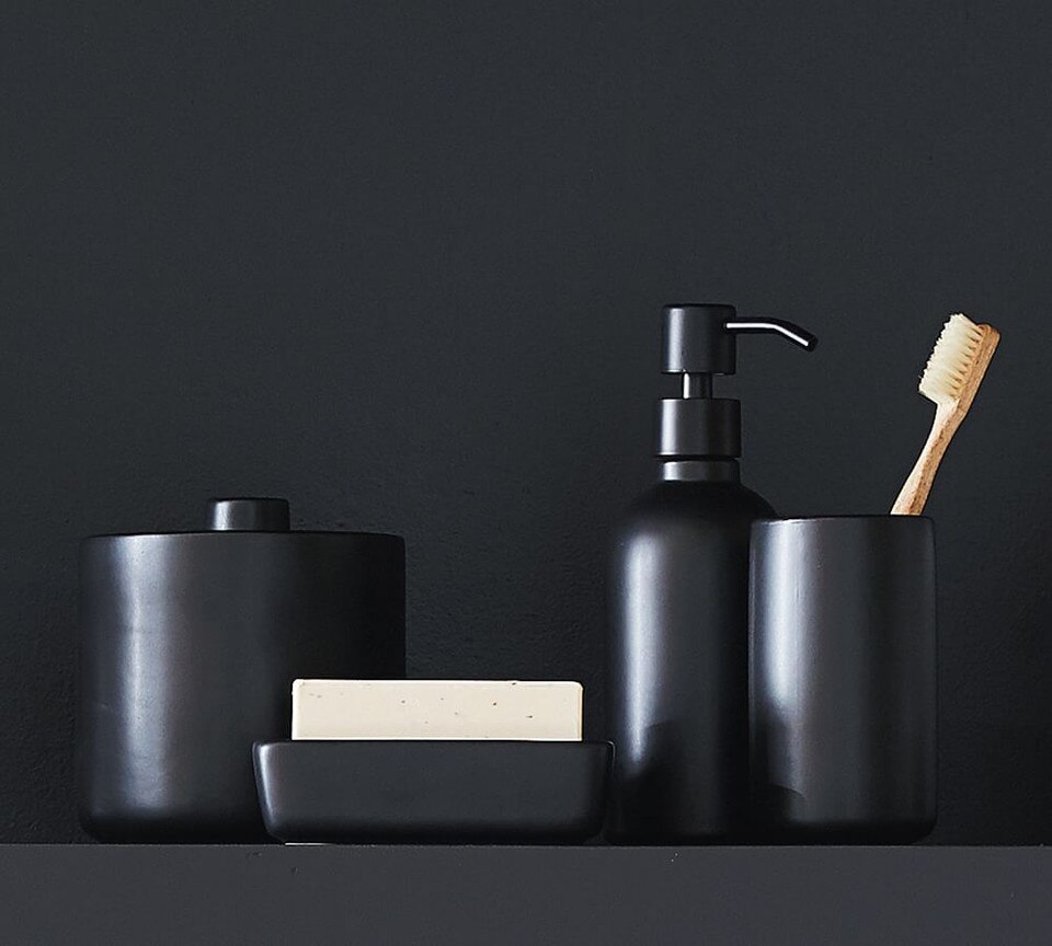 Matte Black Ceramic Bath Accessories