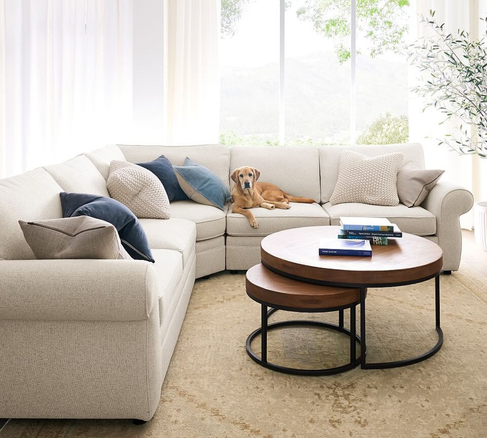 Pearce Roll Arm Upholstered 3-Piece L-Sectional with Wedge (307 cm)