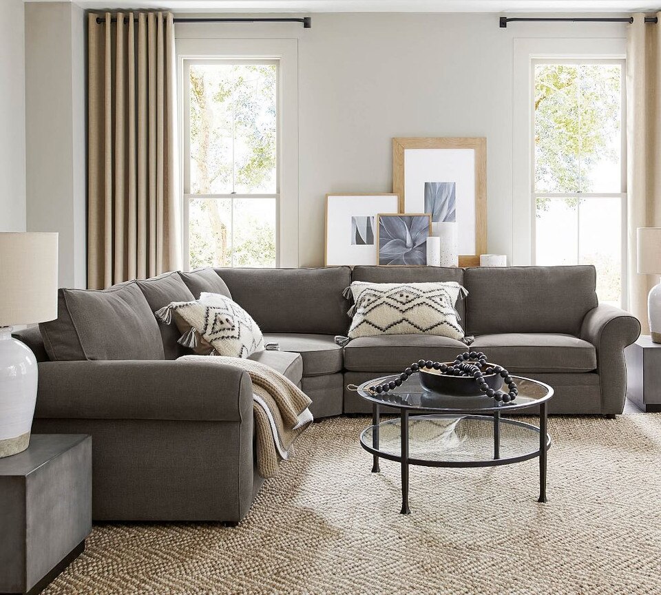 Pearce Roll Arm Upholstered 3-Piece L-Sectional with Wedge (307 cm)