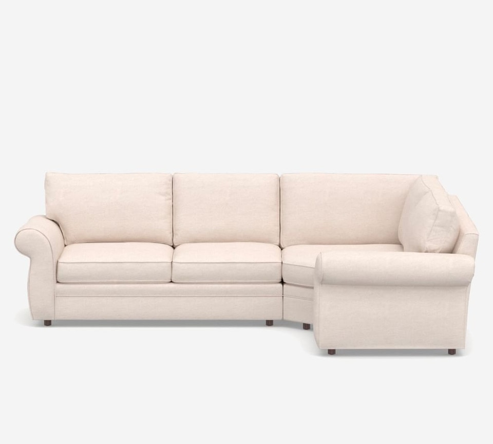 Pearce Roll Arm Upholstered 3-Piece Sectional with Wedge (311 cm)