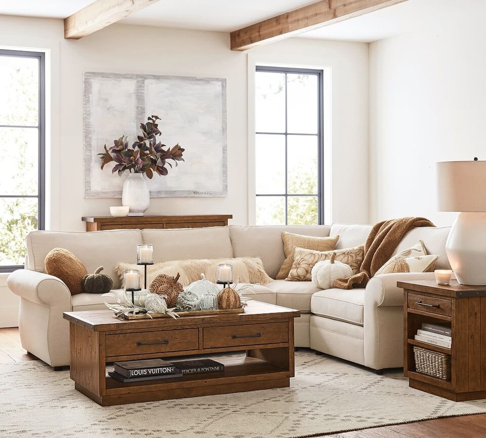Pearce Roll Arm Upholstered 3-Piece Sectional with Wedge (311 cm)