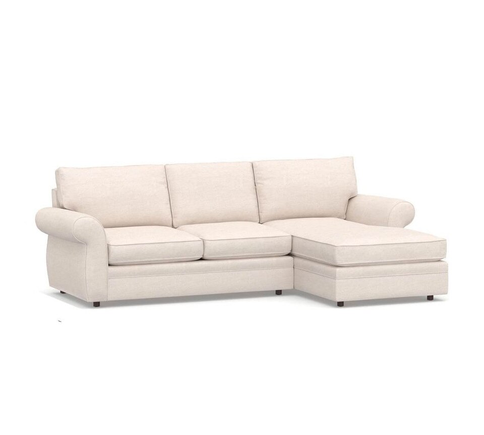 Pearce Roll Arm Upholstered Sofa with Chaise Sectional (274 cm)