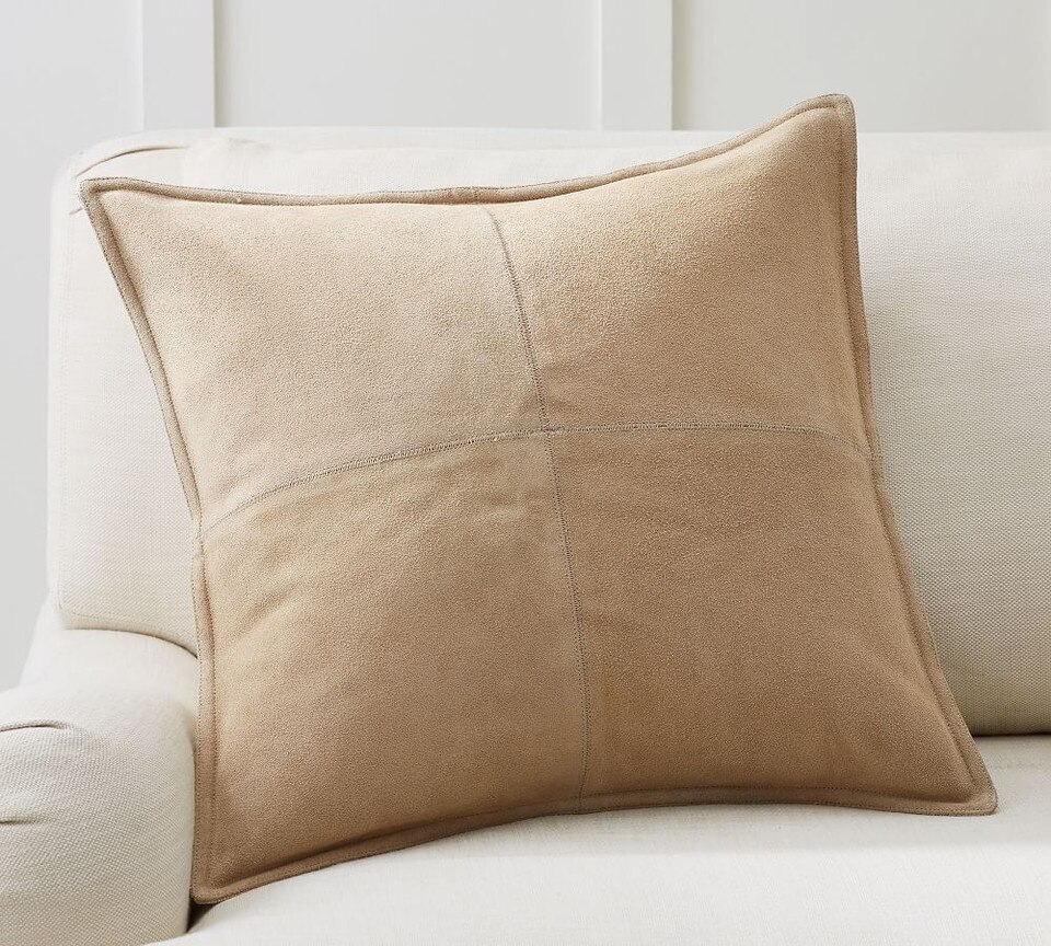 Pieced Suede Pillow Covers