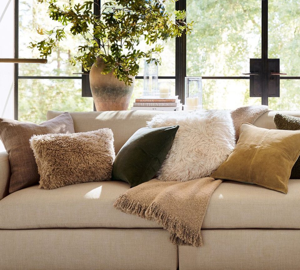 Pieced Suede Cushion