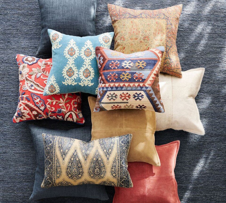 Pieced Suede Cushion
