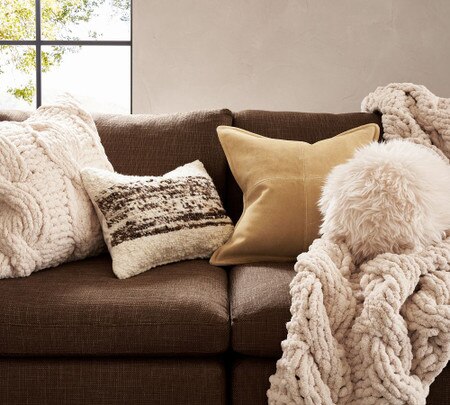 Pieced Suede Cushion Pottery Barn Australia