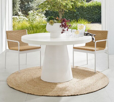 Pomona Concrete Round Outdoor Dining Table Pottery Barn Australia