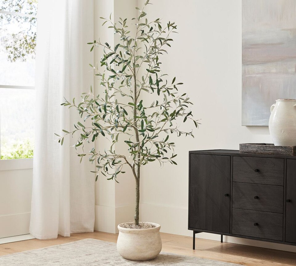 Faux Potted Olive Tree