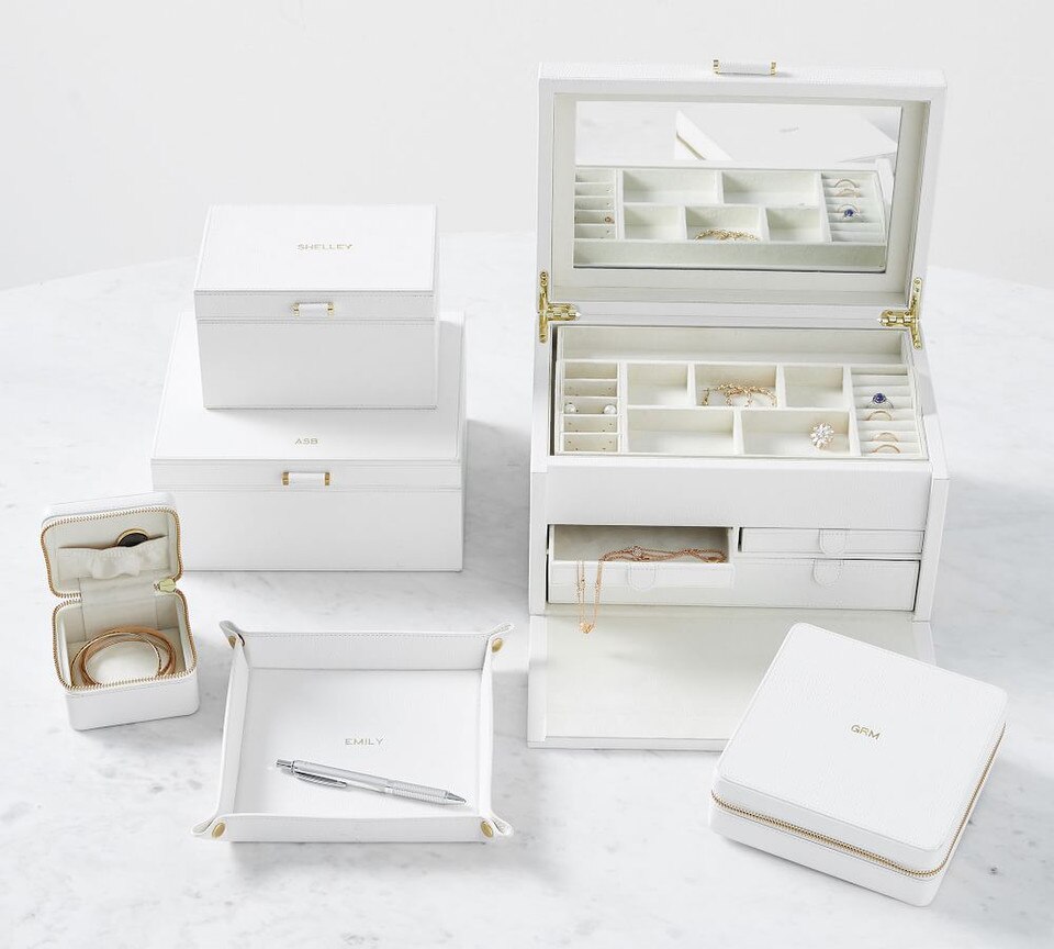Quinn Leather Jewellery Storage Collection - Foil Debossed