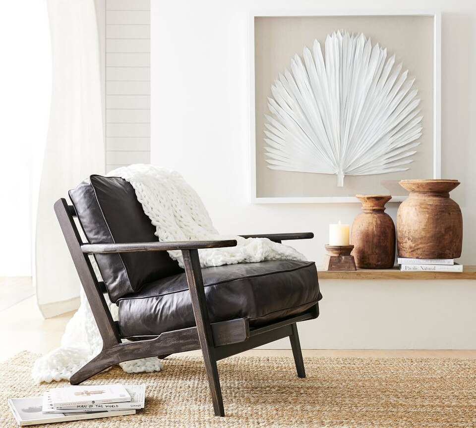Raylan Leather Armchair - Vintage Midnight