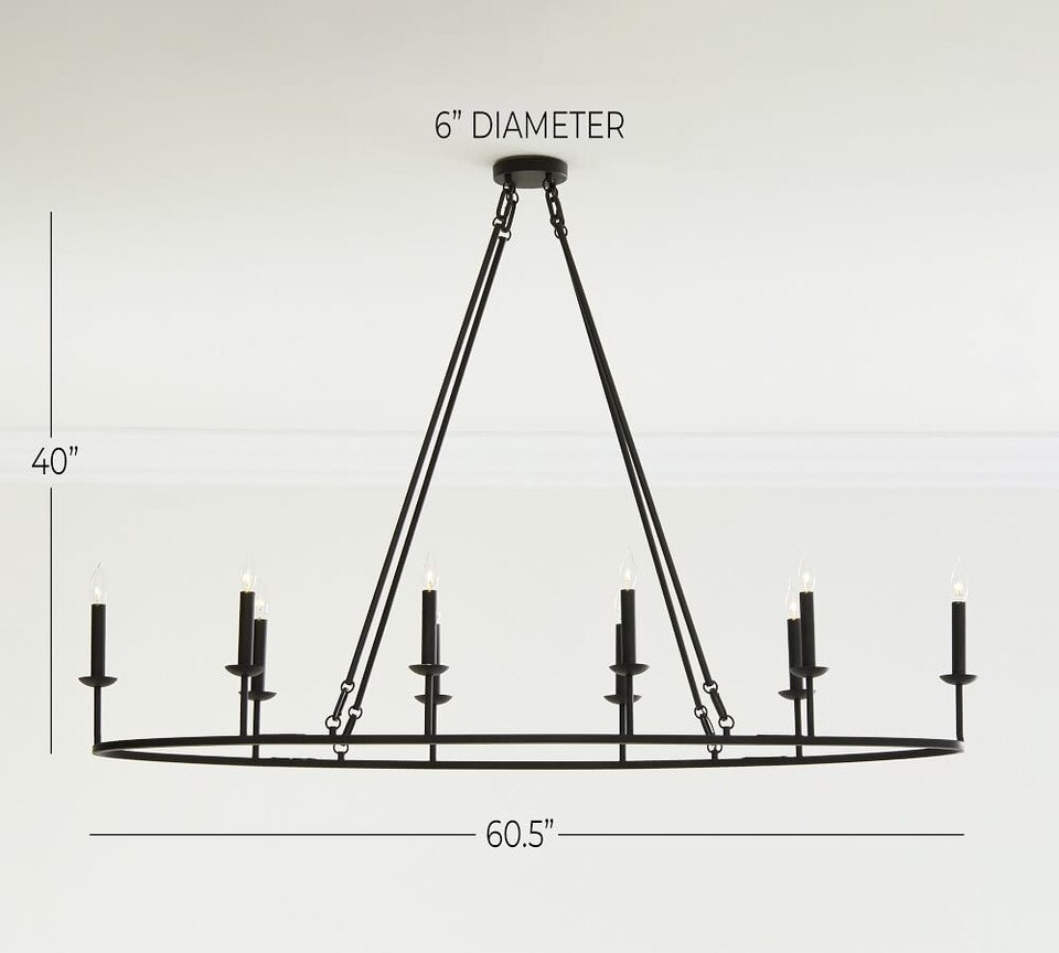 Remington Iron Oval Chandelier