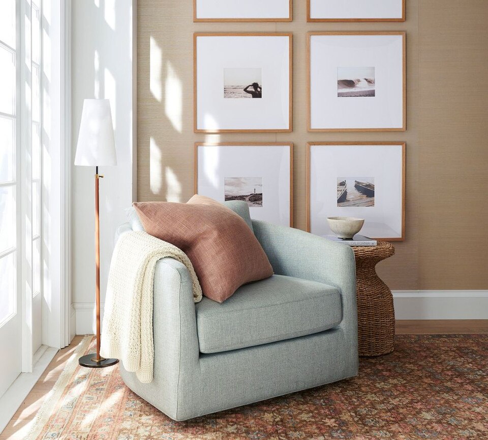 Remmy Upholstered Swivel Armchair