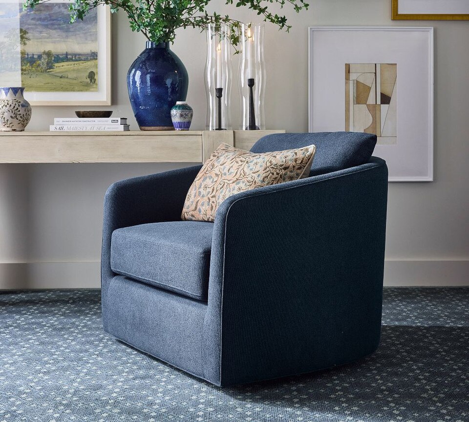Remmy Upholstered Swivel Armchair