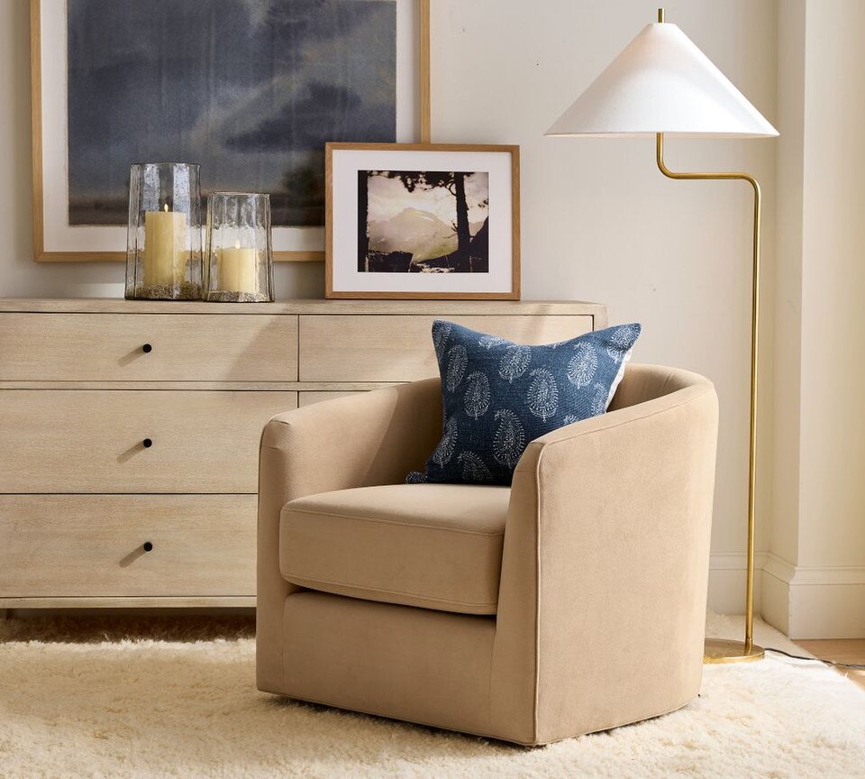 Remmy Upholstered Swivel Armchair