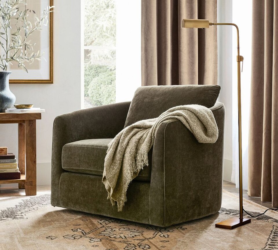 Remmy Upholstered Swivel Armchair