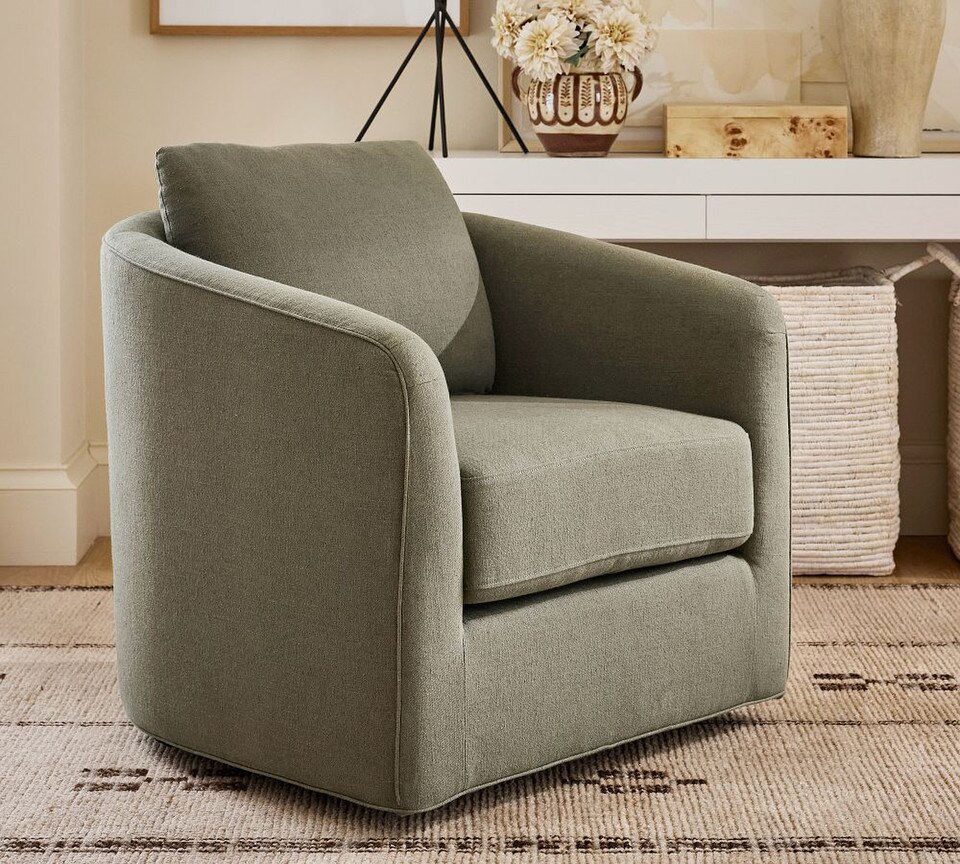Remmy Upholstered Swivel Armchair