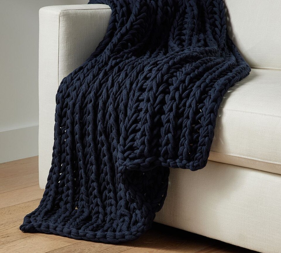 Colossal Ribbed Handknit Throw