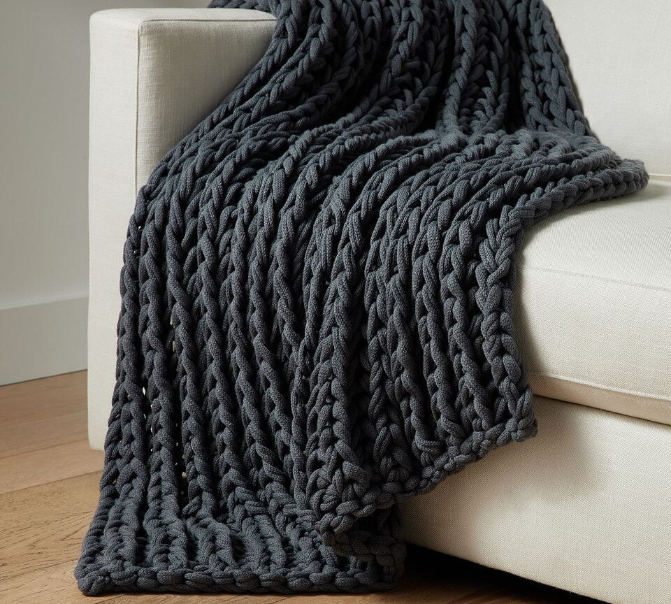 Colossal Ribbed Handknit Throw