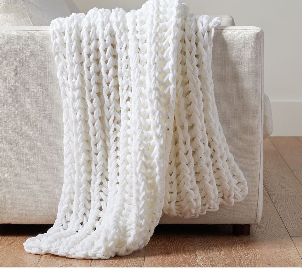 Colossal Ribbed Handknit Throw