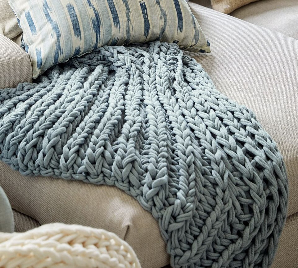 Colossal Ribbed Handknit Throw