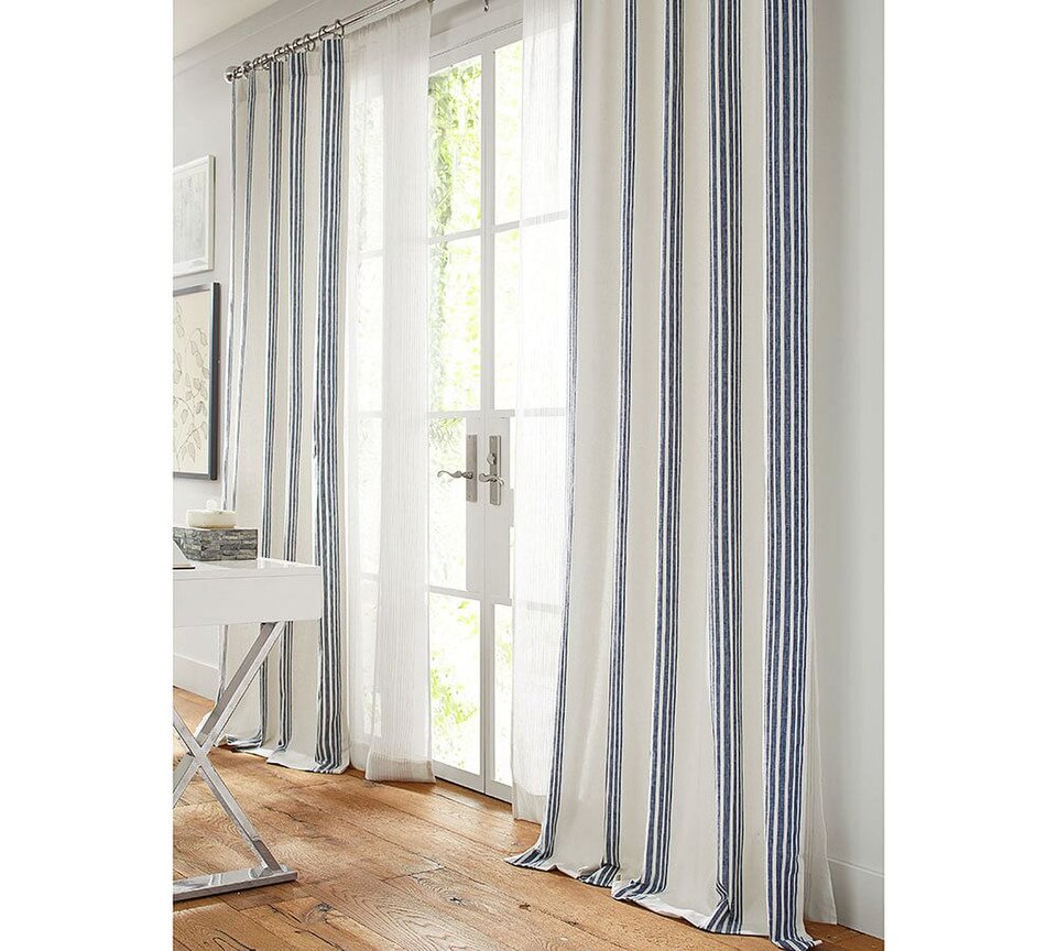 Riviera Striped Linen Cotton Blockout Curtain