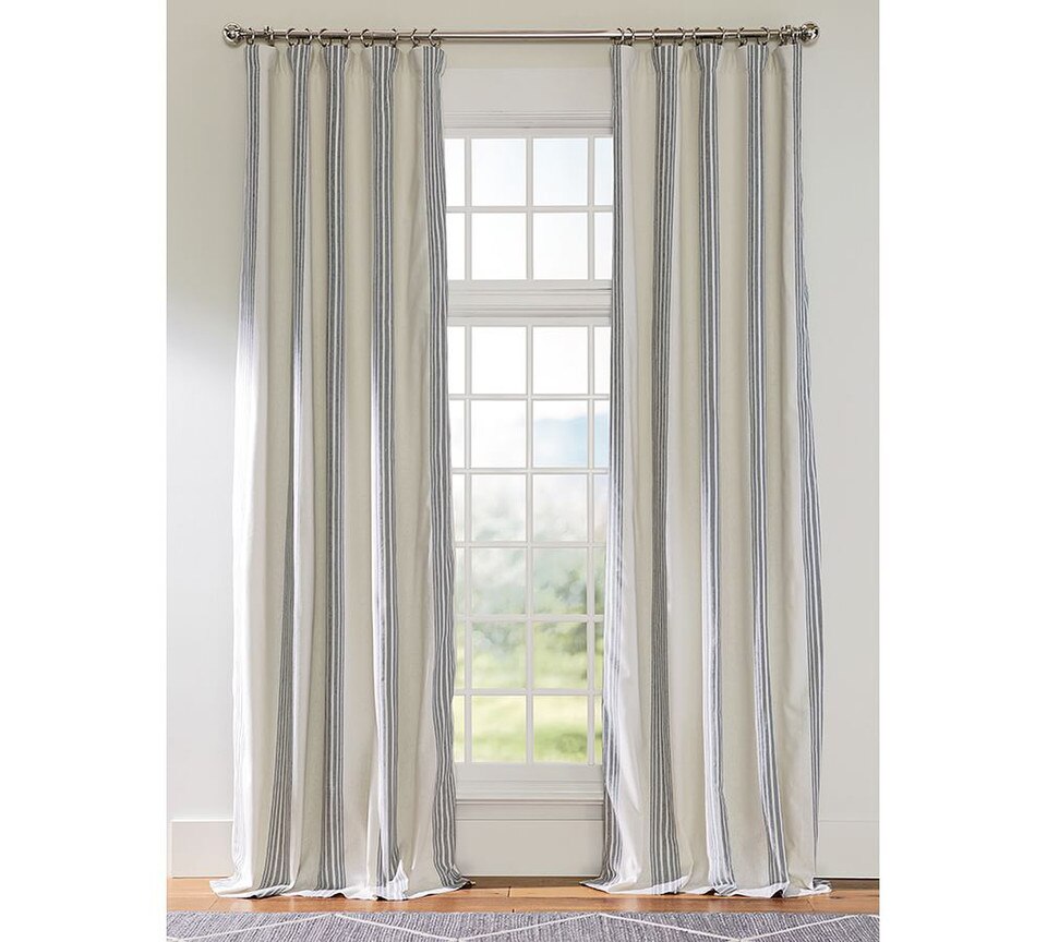 Riviera Striped Linen Cotton Blockout Curtain