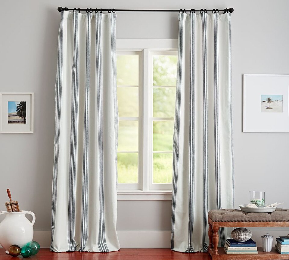Riviera Striped Linen Cotton Blockout Curtain