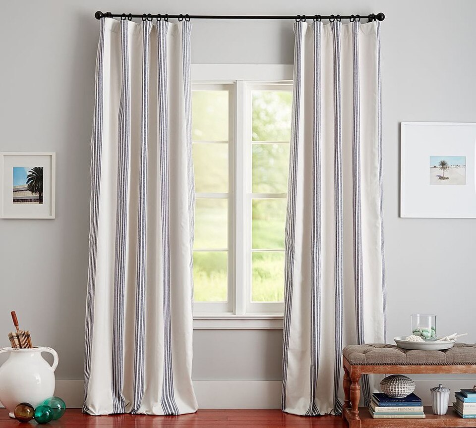 Riviera Striped Linen Cotton Blockout Curtain