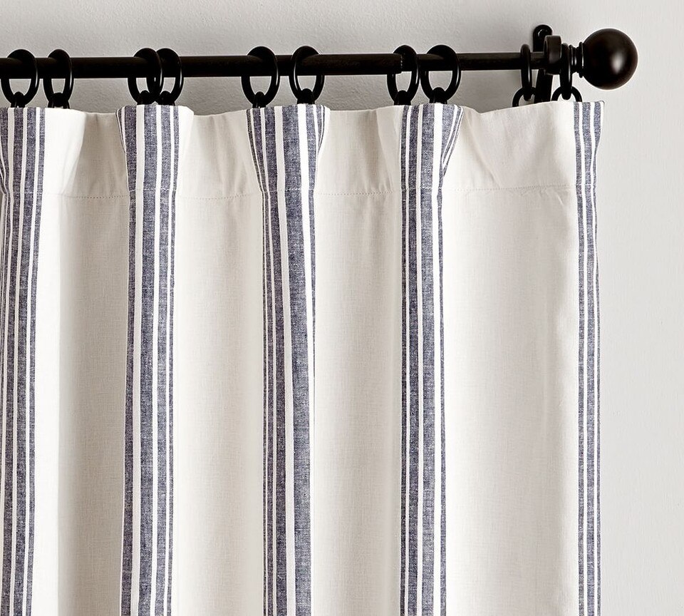 Riviera Striped Linen Cotton Blockout Curtain