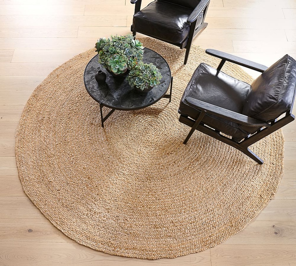 Round Jute Rug - Grey