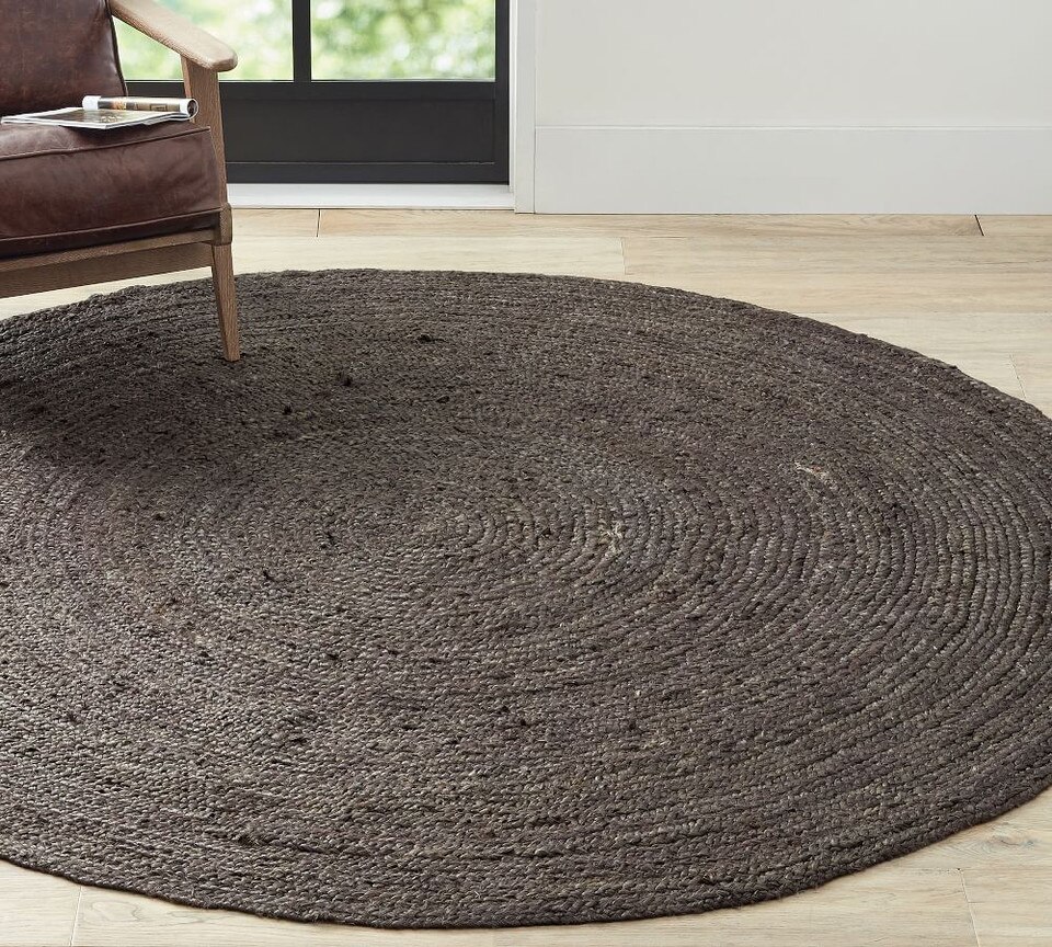 Round Jute Rug - Grey