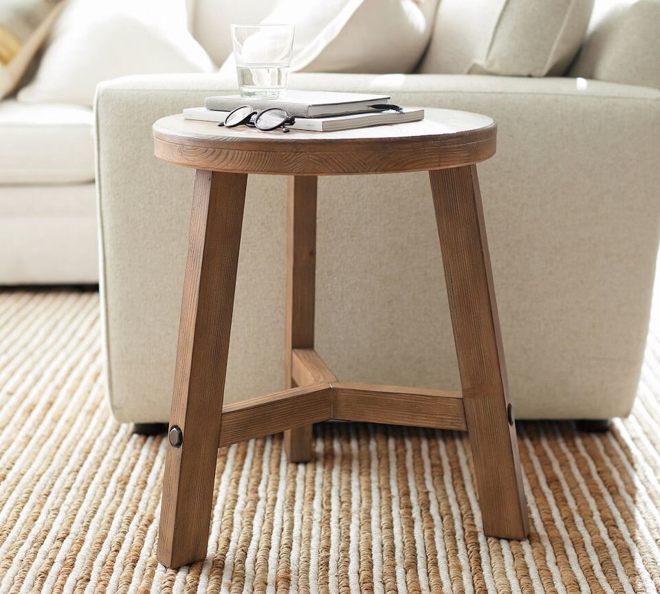 Rustic Farmhouse Round Side Table