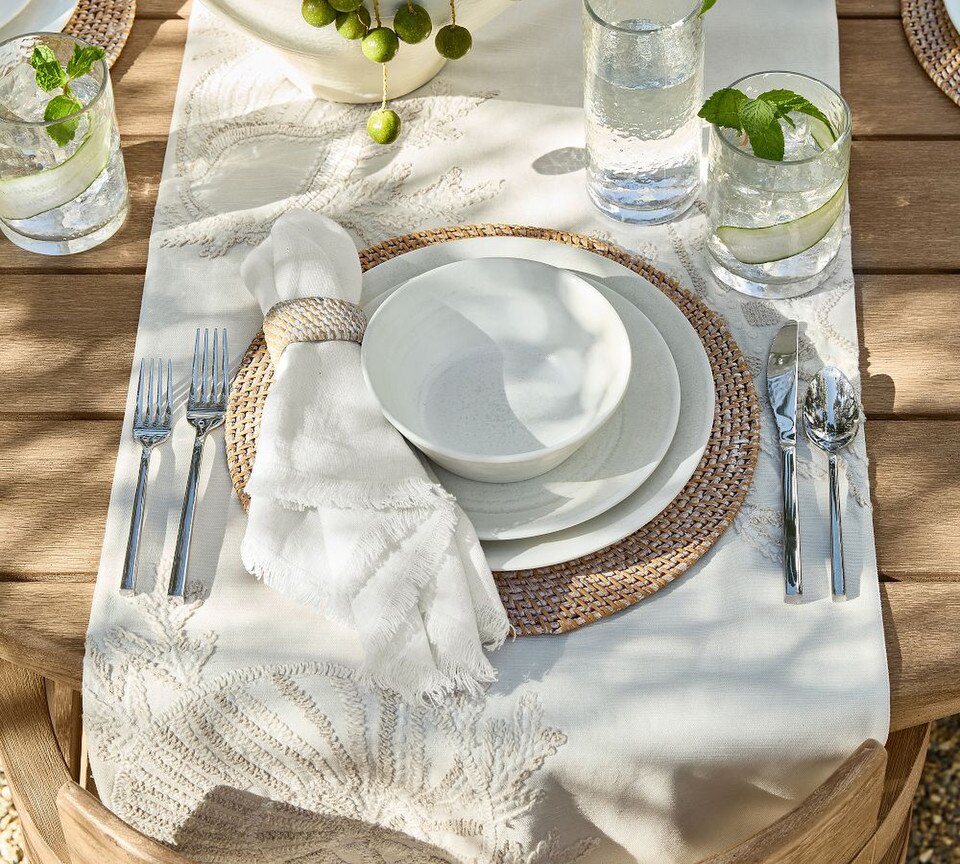 Sea Life Embroidered Cotton Table Runner Photo Inspiration