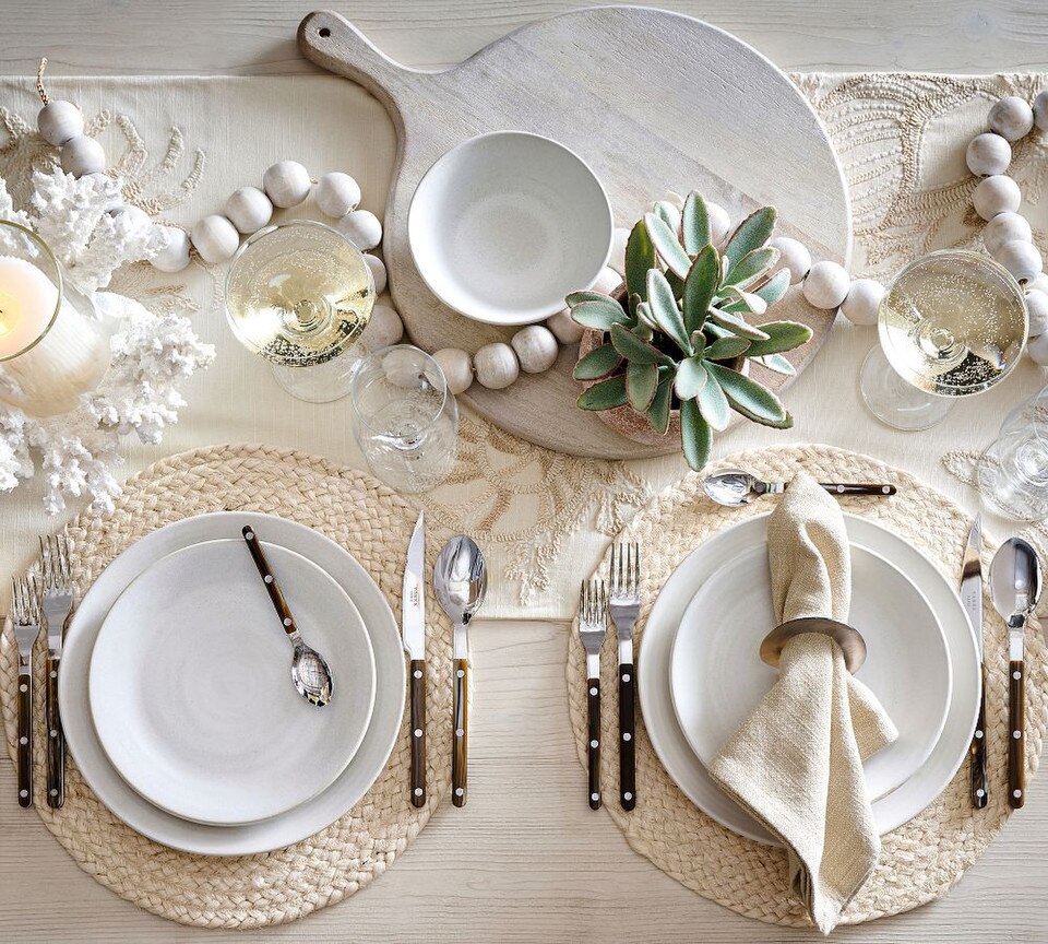Illustration of Panama Embroidered Cotton Table Runner