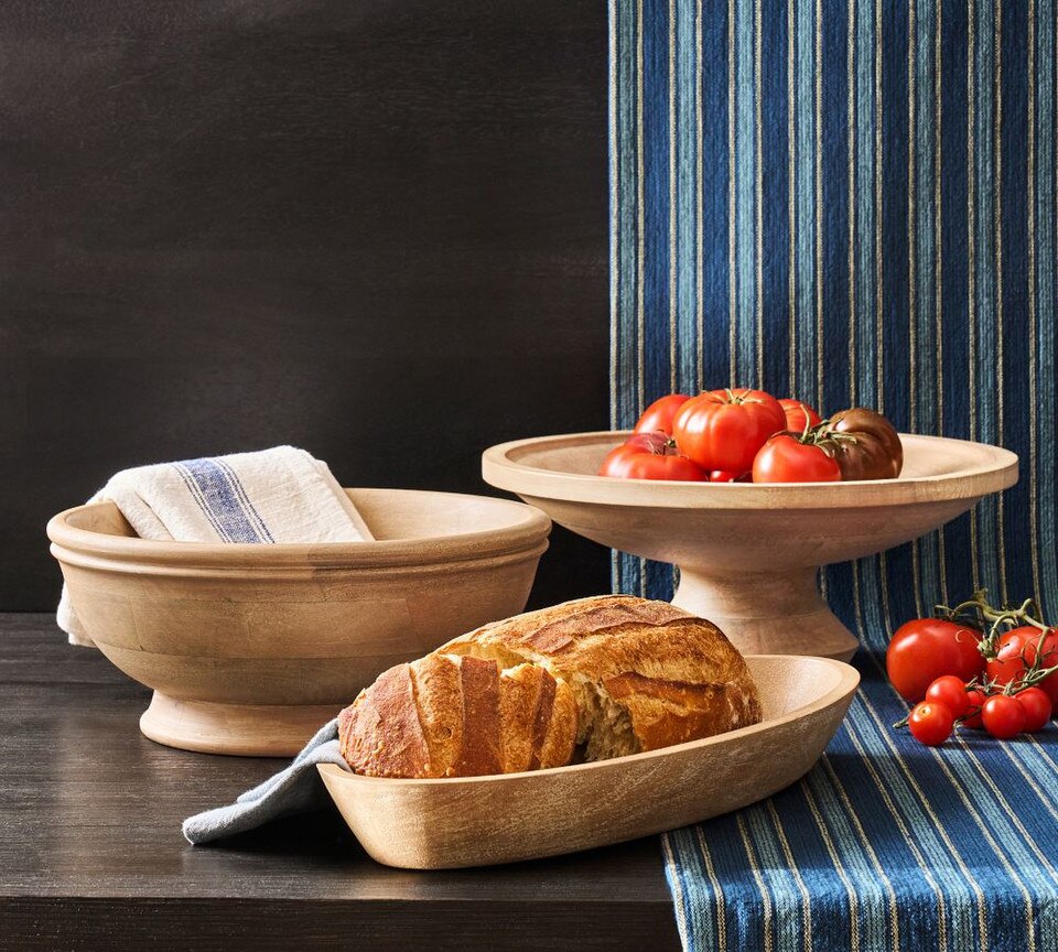 Sierra Wood Footed Bowl