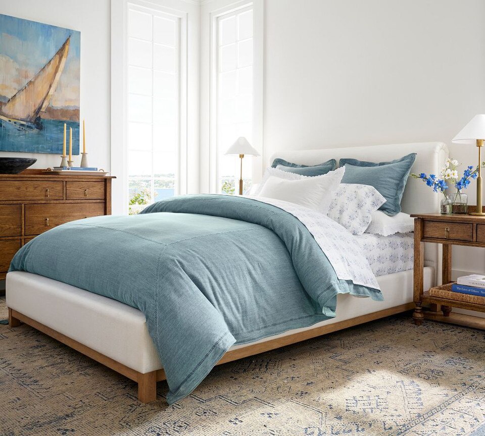 Soft Washed Denim Quilt Cover & Pillowcases