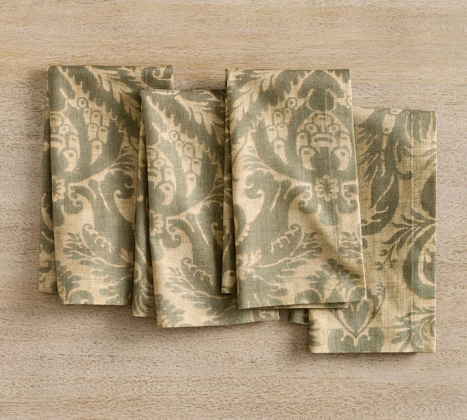 Stella Damask Organic Cotton Napkins - Set of 4