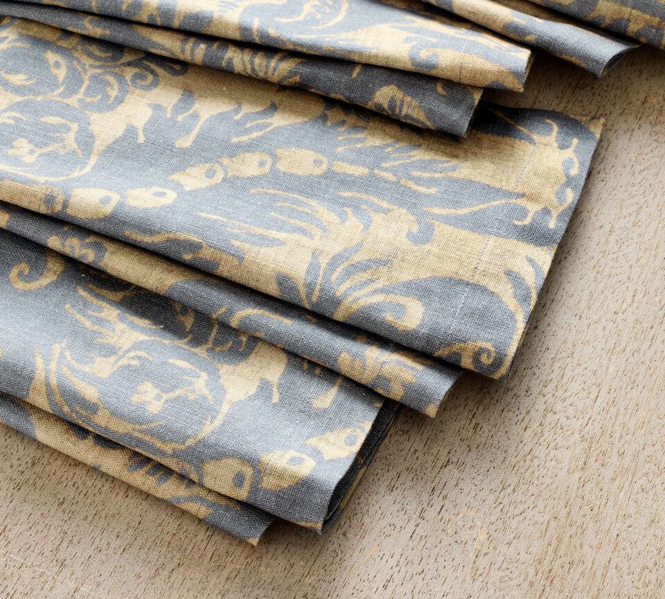 Stella Damask Organic Cotton Napkins - Set of 4