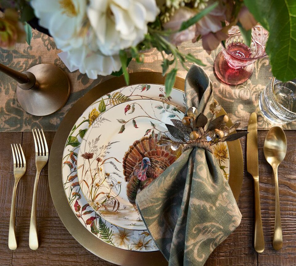 Stella Damask Organic Cotton Napkins - Set of 4