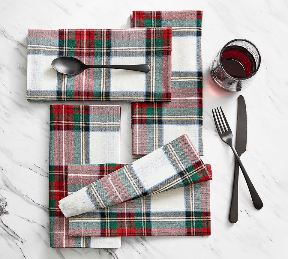 Stewart Plaid Cotton Napkins - Set of 4