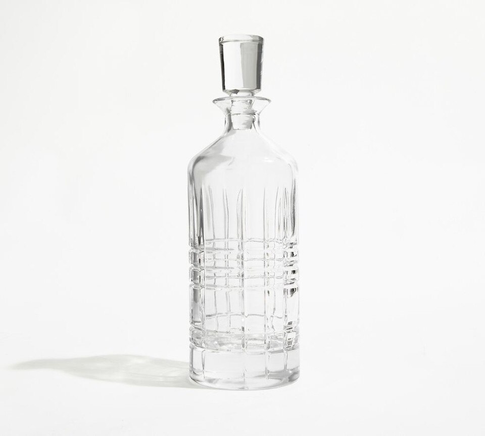Stewart Plaid Glass Decanter