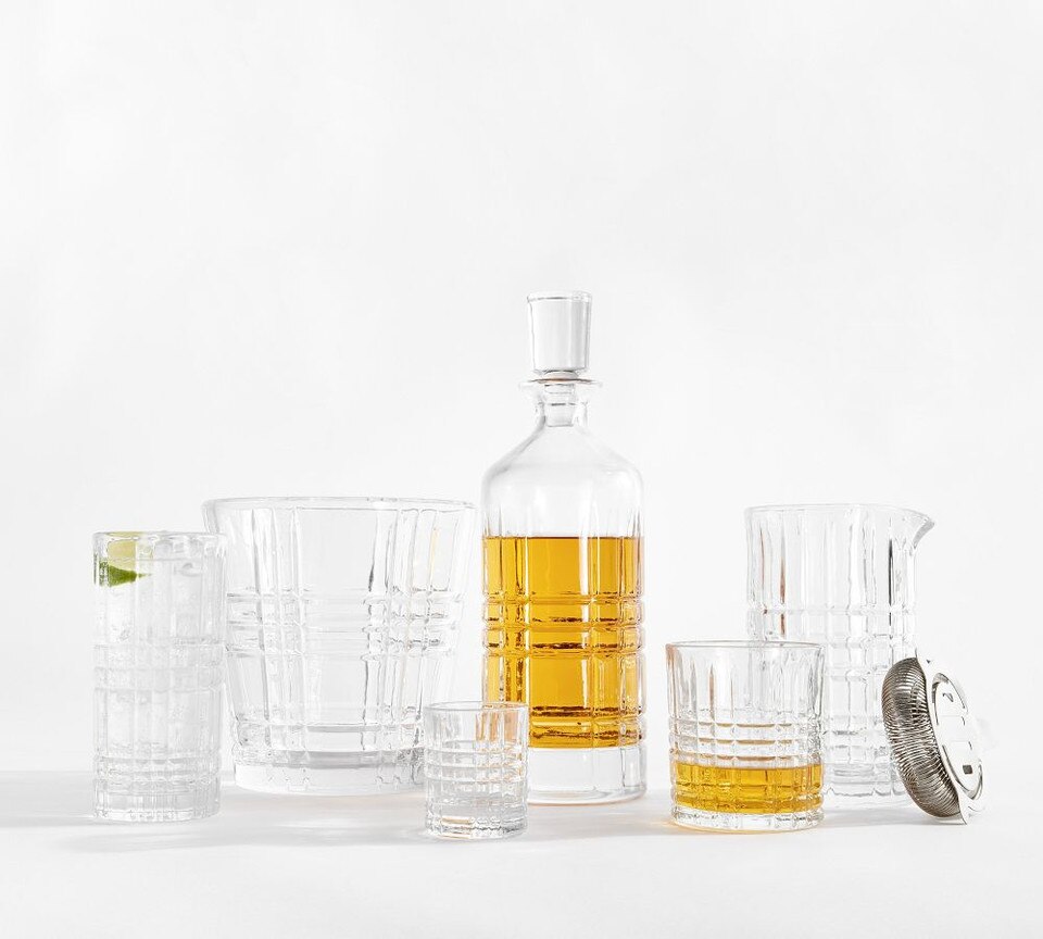 Stewart Plaid Glass Decanter
