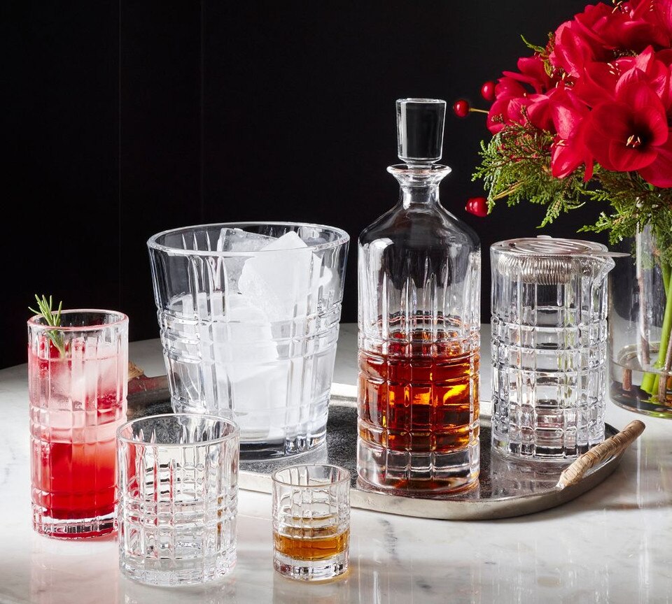Stewart Plaid Glass Decanter