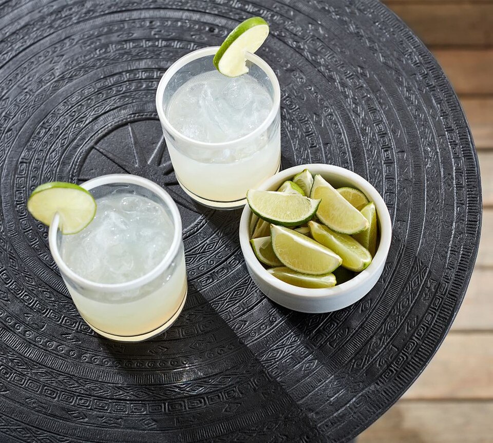Stripe Rim Acrylic Drinking Glasses