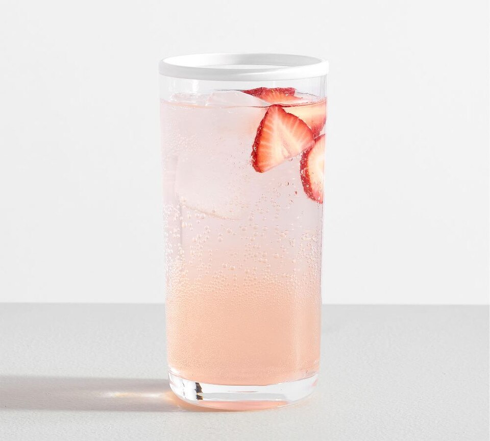 Stripe Rim Acrylic Drinking Glasses