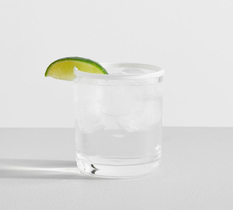 Stripe Rim Acrylic Drinking Glasses
