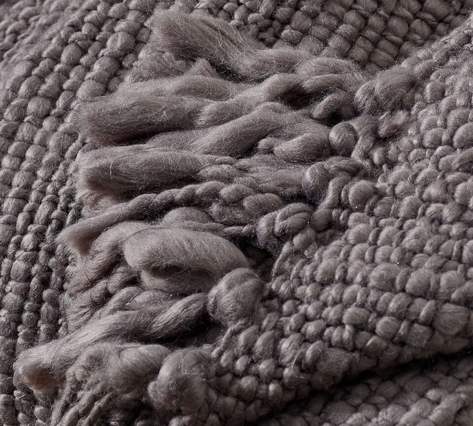 Textured Basketweave Knit Throw