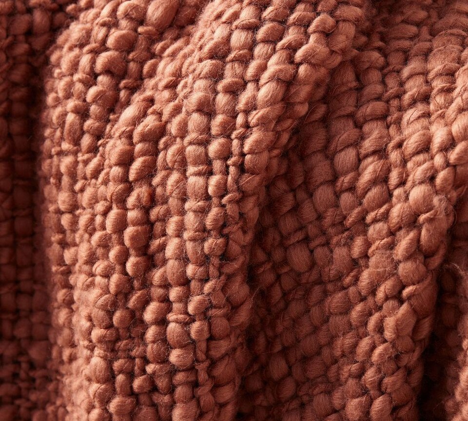 Textured Basketweave Knit Throw