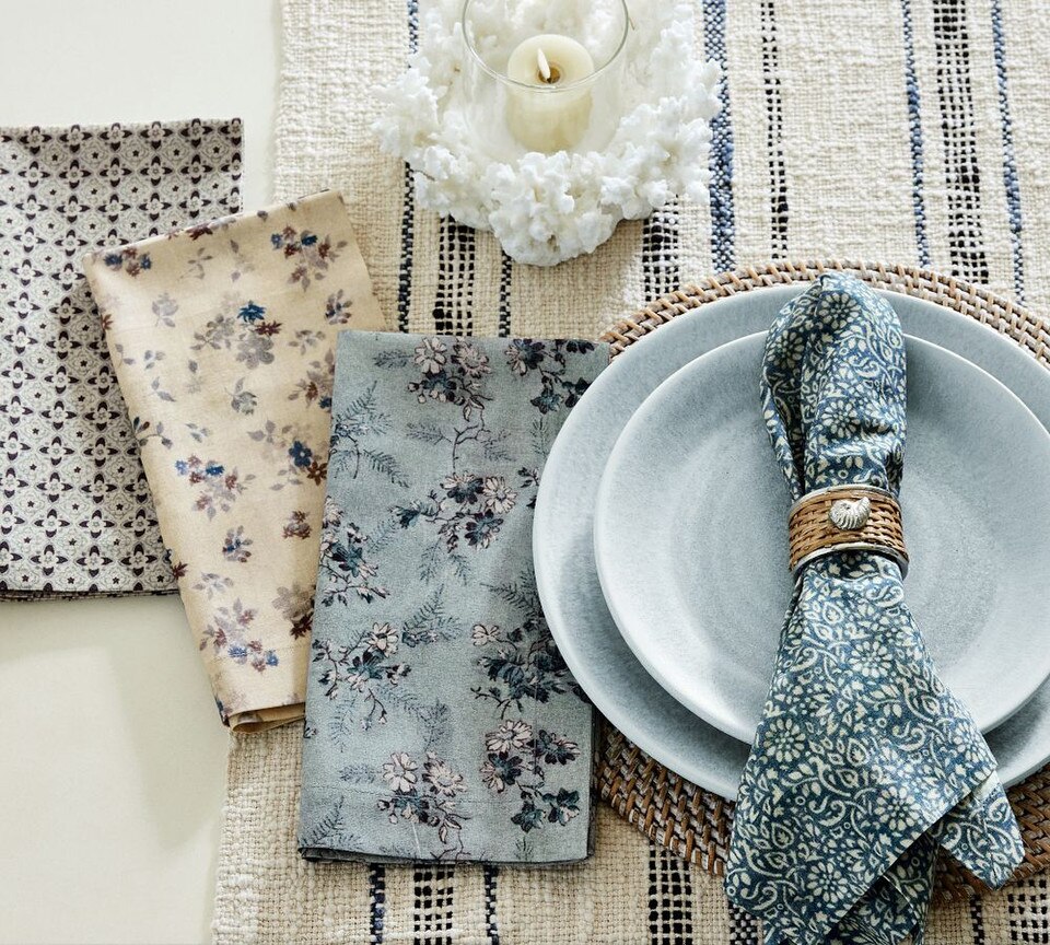 Timeless Florals Cotton Napkins - Mixed Set of 4