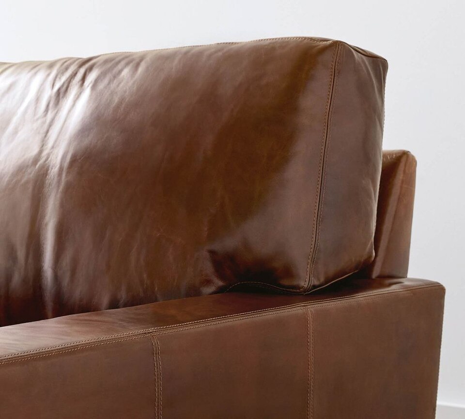 Turner Square Arm Leather 3-Piece L-Sectional (288 cm)